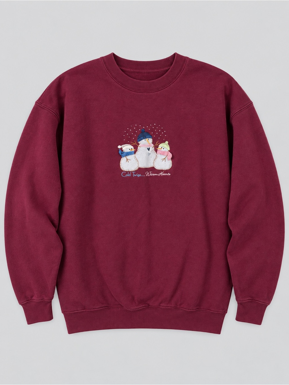 Vintage 90s Snowman Embroidered Sweatshirt Medium Holiday Christmas
